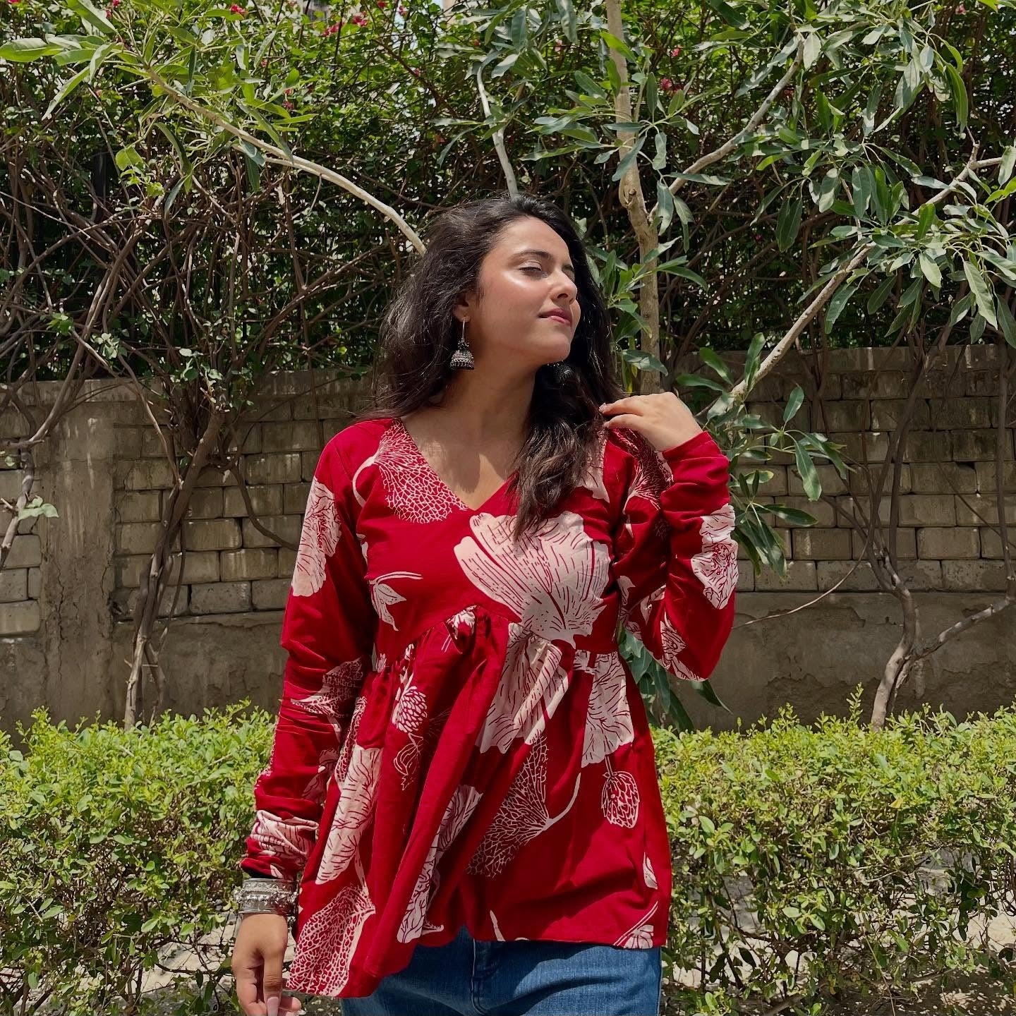 Printed Cotton Top for Women