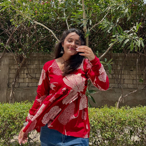 Printed Cotton Top for Women
