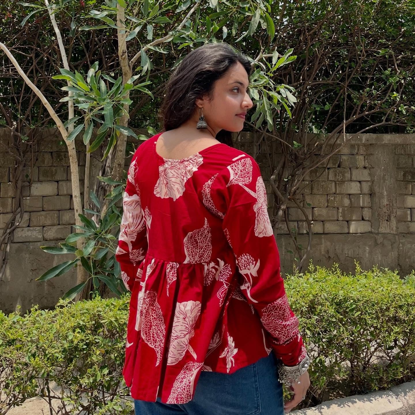 Printed Cotton Top for Women
